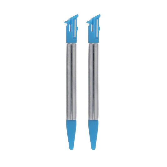 for Nintendo NEW 2DS XL - 2x Blue Metal Retractable Extendable Stylus Pens | FPC