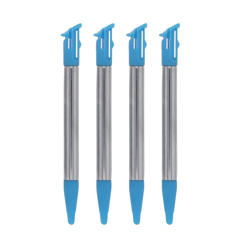 for Nintendo NEW 2DS XL - 4x Blue Metal Retractable Extendable Stylus Pens FPC