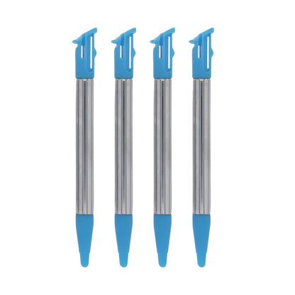 for Nintendo NEW 2DS XL - 4x Blue Metal Retractable Extendable Stylus Pens FPC