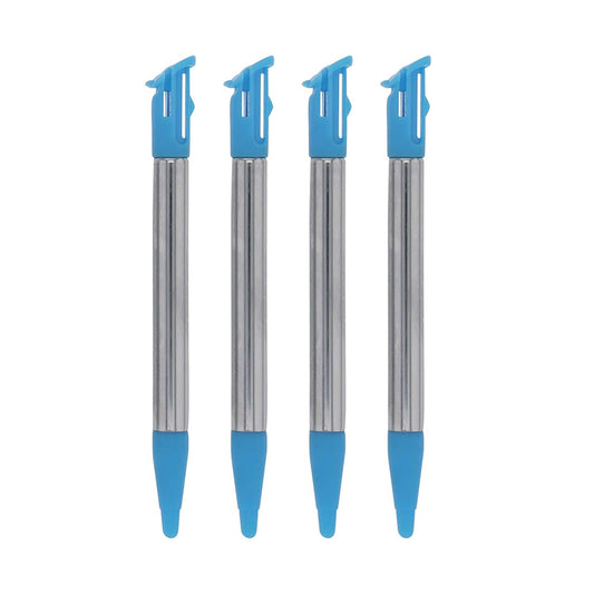 for Nintendo NEW 2DS XL - 4x Blue Metal Retractable Extendable Stylus Pens FPC