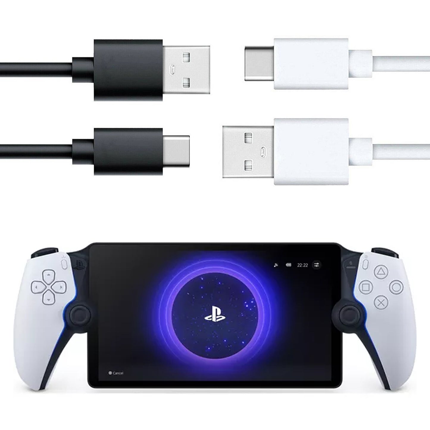 For Sony PS Portal - USB-C 3.1A Data Sync Charging Power Cable Lead | FPC