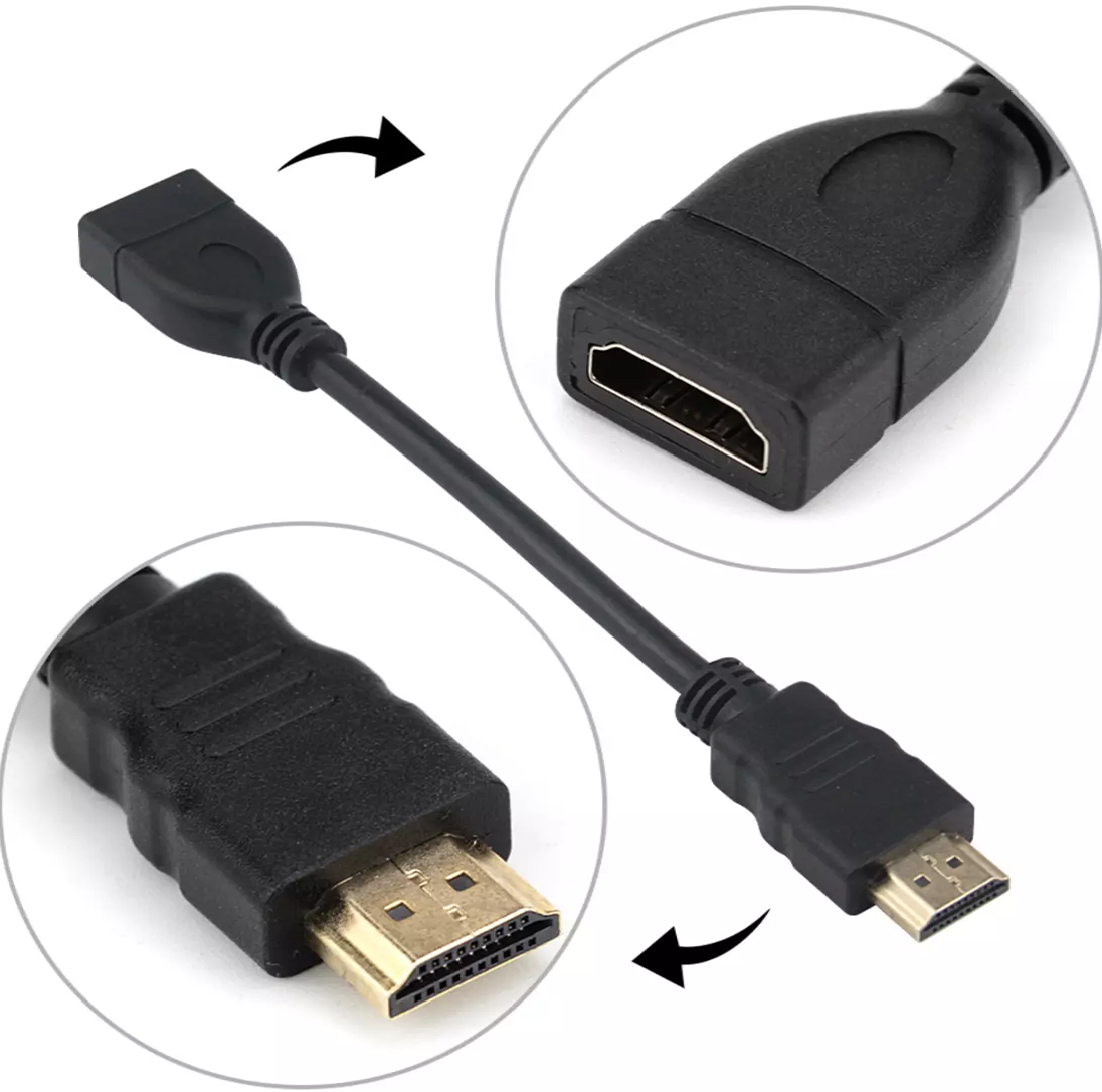 15cm Short HDMI Extension Cable Male To Female Converter Fire TV 4K | FPC