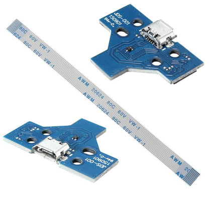 JDS-001 PS4 Controller USB Power Charger Port PCB & 14 Pin Flex Ribbon | FPC