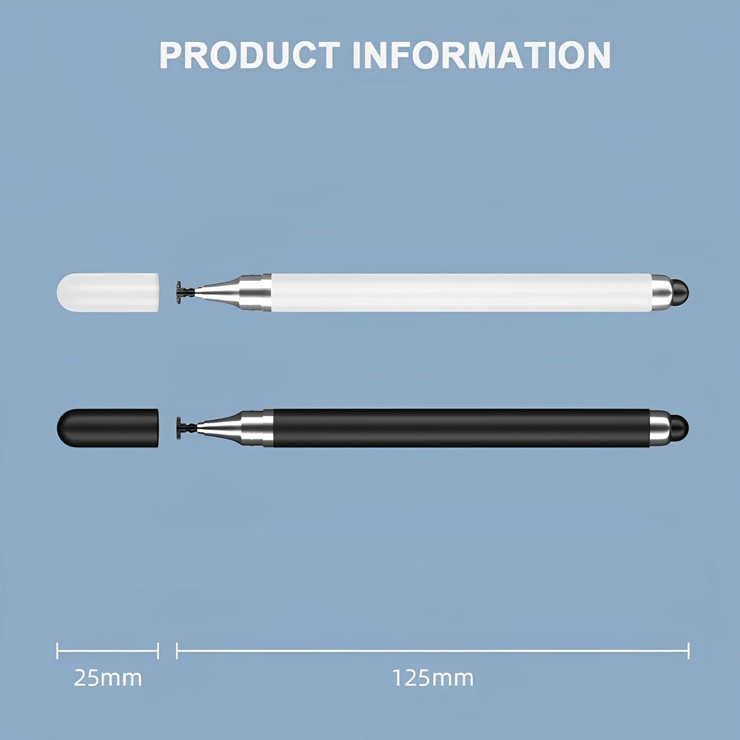 for Android AYN Thor Samsung Apple 3DS - Black 2in1 Capacitive Stylus Touch Pen