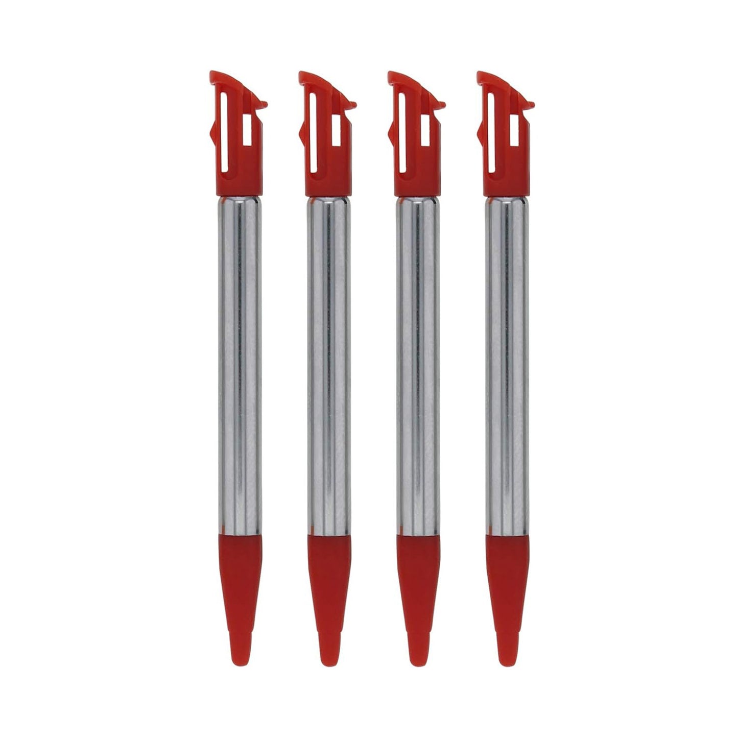 for Nintendo NEW 2DS XL - 4x Red Metal Retractable Extendable Stylus Pens FPC