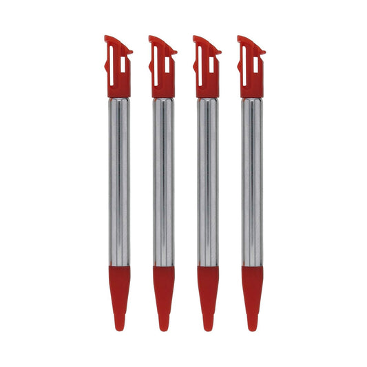 for Nintendo NEW 2DS XL - 4x Red Metal Retractable Extendable Stylus Pens FPC