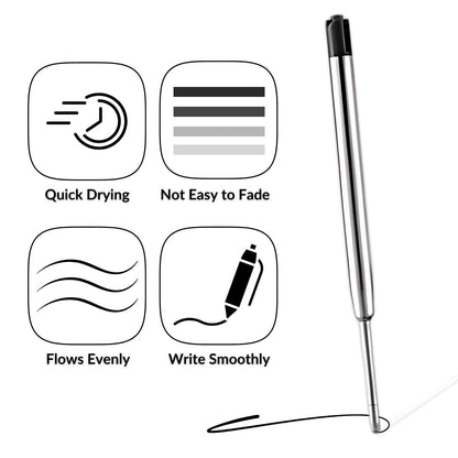 For Parker Ballpoint Pen - Black Blue Red Medium 0.7mm Compatible Ink Refills
