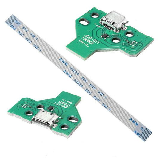 JDS-011 PS4 Controller USB Power Charger Port PCB & 12 Pin Flex Ribbon | FPC