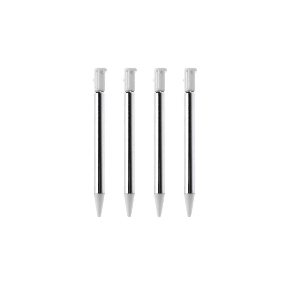for Nintendo 3DS - 4 White Metallic Retractable Extendable Stylus Pens | FPC