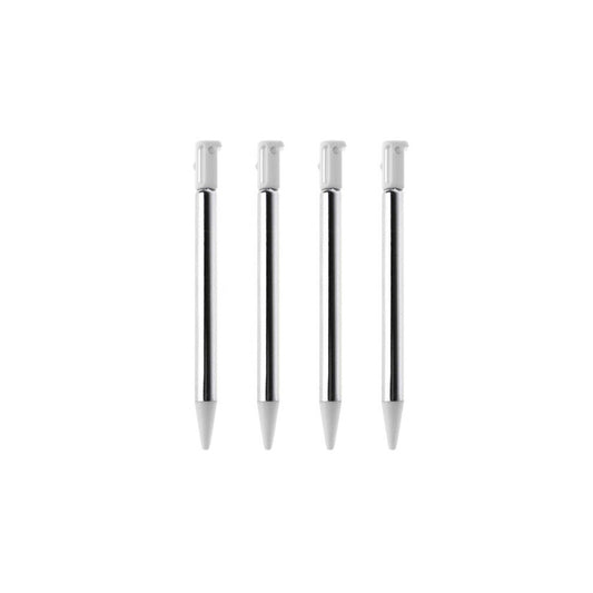 for Nintendo 3DS - 4 White Metallic Retractable Extendable Stylus Pens | FPC