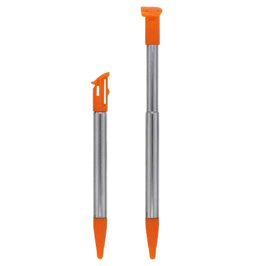 for Nintendo NEW 2DS XL - 2x Orange Metal Retractable Extendable Stylus Pens FPC