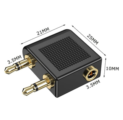 2x Aeroplane Airplane Airline In-Flight Chair Audio Adapter Headphone | FPC