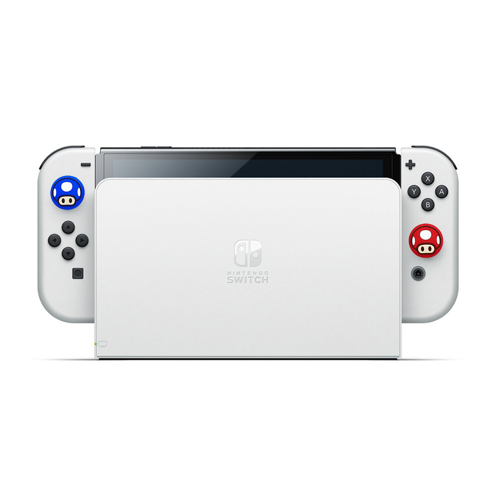 for Nintendo Switch | Lite | OLED - 2x Mario Mushroom Thumb Stick Grip Covers