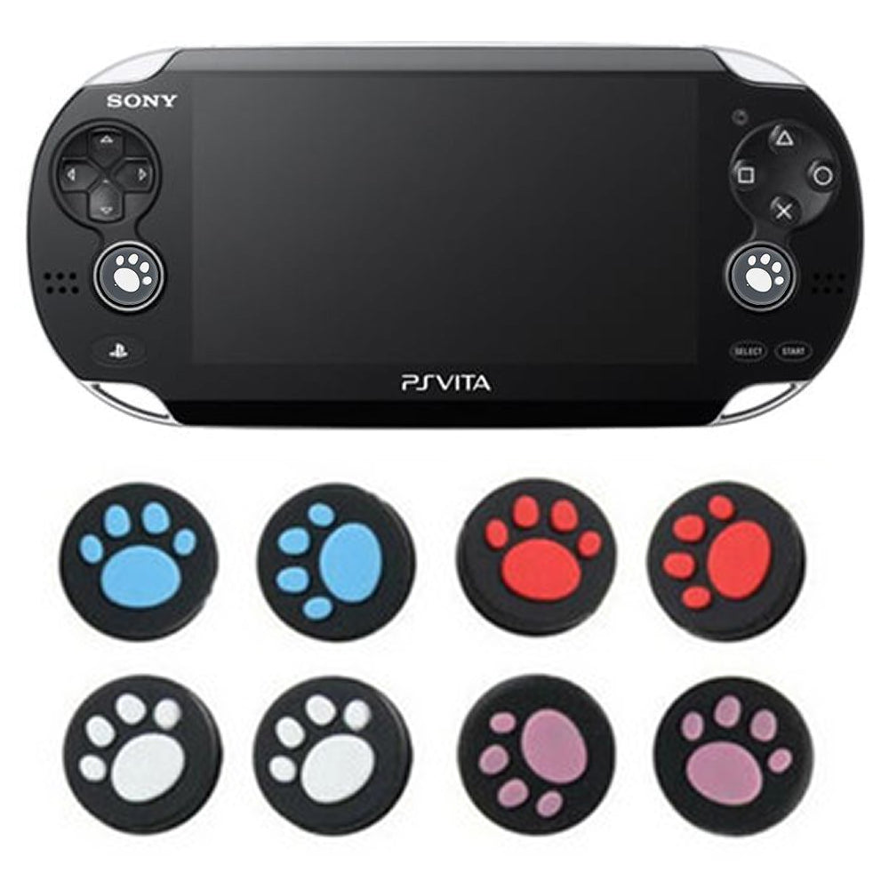 for Sony PSP & PS Vita - 2x Cat Paw Silicone Thumb Stick Cover Cap Grips | FPC