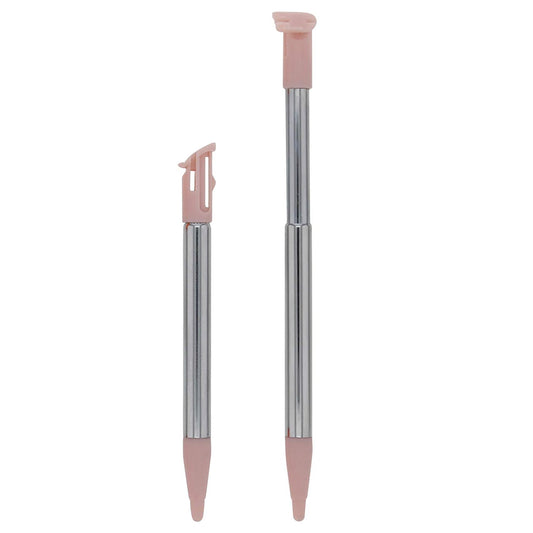 for Nintendo NEW 2DS XL - 2x Pink Metal Retractable Extendable Stylus Pens FPC