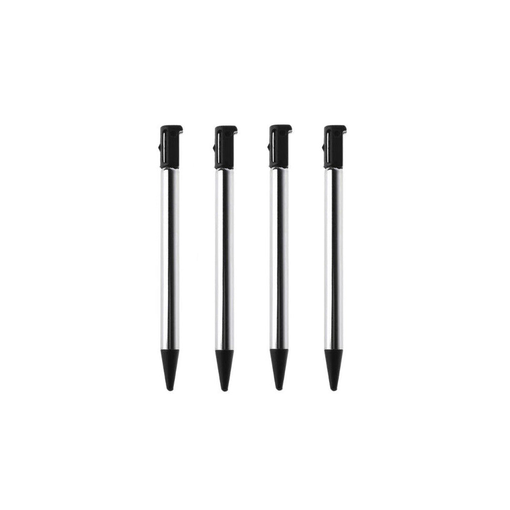 for Nintendo 3DS - 4 Black Metallic Retractable Extendable Stylus Pens | FPC