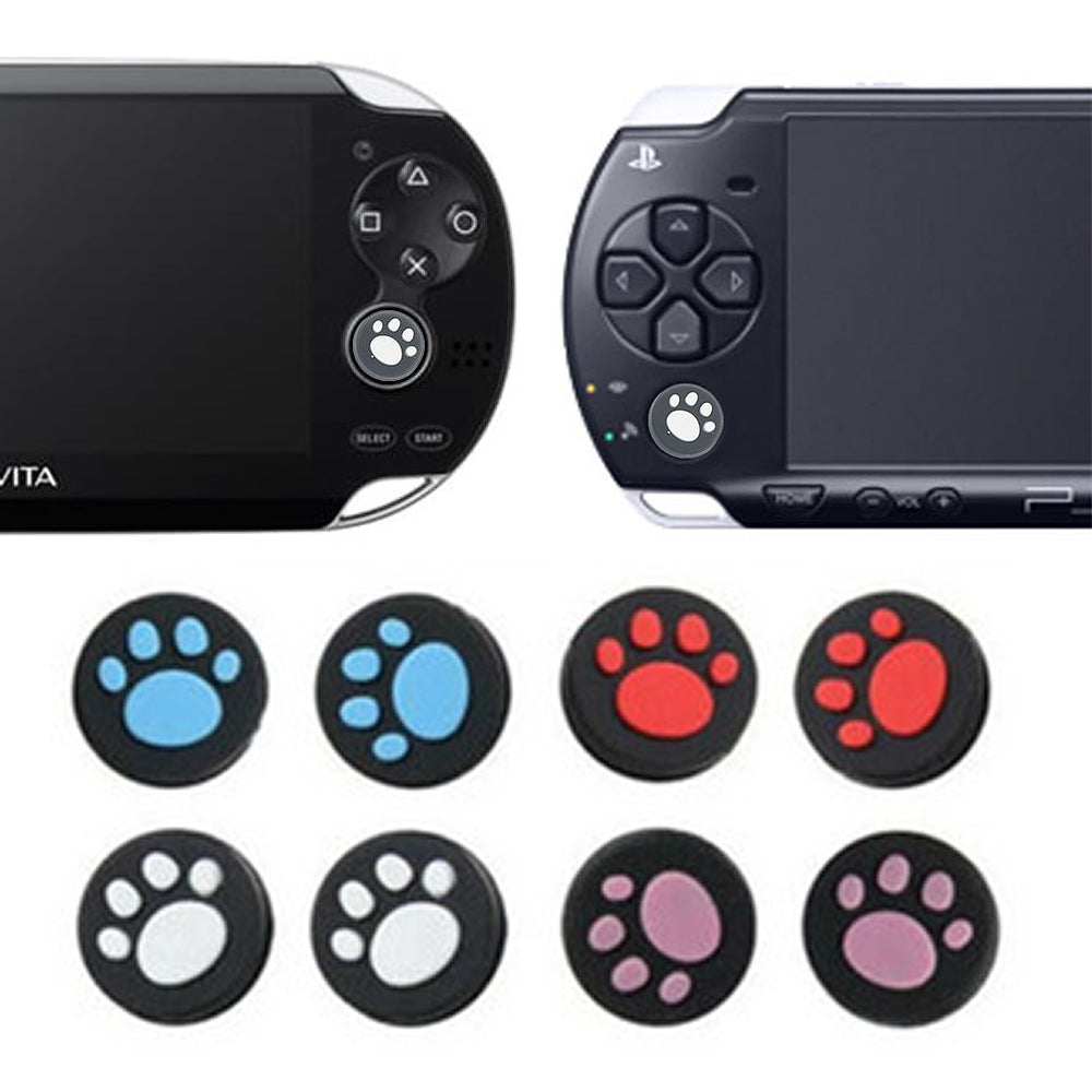 for Sony PSP & PS Vita - 2x Cat Paw Silicone Thumb Stick Cover Cap Grips | FPC
