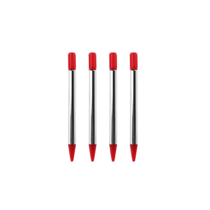 for Nintendo 3DS - 4 Red Metallic Retractable Extendable Stylus Pens | FPC