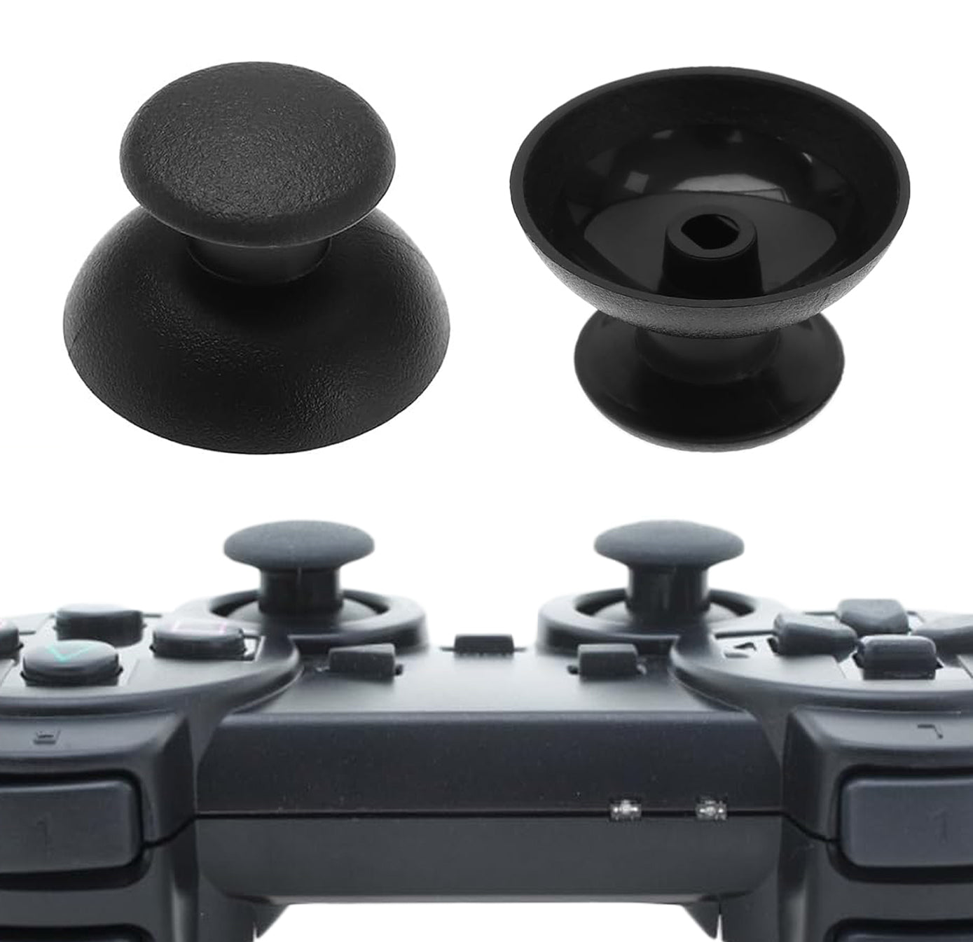 for Sony PS2 Controller - Black High Quality Analog Thumb Sticks | FPC