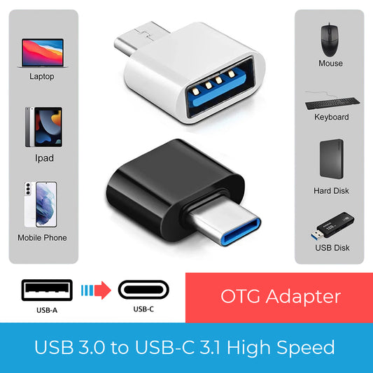 USB-A 3.0 to USB-C 3.1 (Type C) OTG Adapter Data Connector Converter