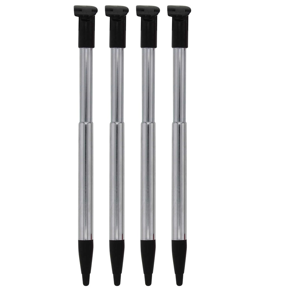 for Nintendo NEW 2DS XL - 4x Black Metal Retractable Extendable Stylus Pens FPC