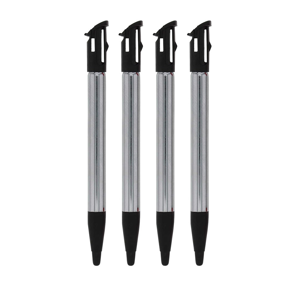 for Nintendo NEW 2DS XL - 4x Black Metal Retractable Extendable Stylus Pens FPC