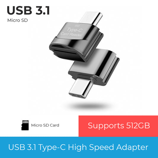 USB 3.1 Type-C Memory Card Reader Micro SD TF OTG High Speed Adapter | FPC