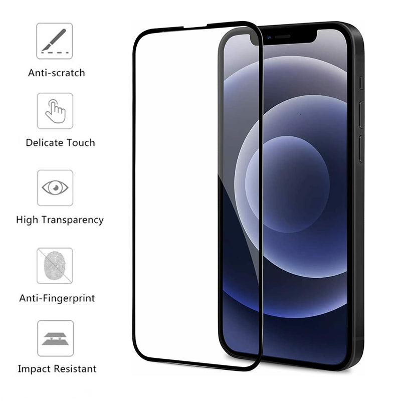 for iPhone 14 13 12 11 XR XS - 2x Tempered Glass Screen Protector Full Coverage
