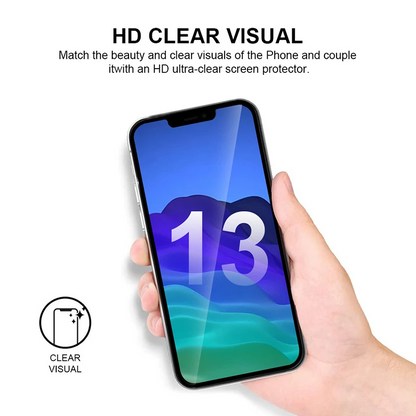 for iPhone 14 13 12 11 XR XS - 2x Tempered Glass Screen Protector Full Coverage