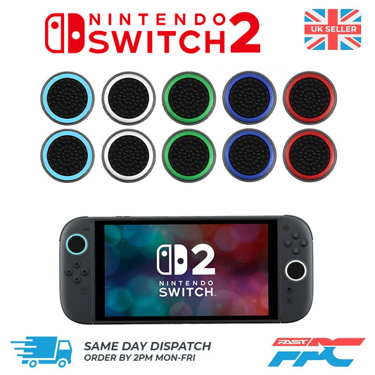 for Nintendo Switch 2 - 2x Silicone Rubber Thumb Stick Grip Cover Caps | FPC