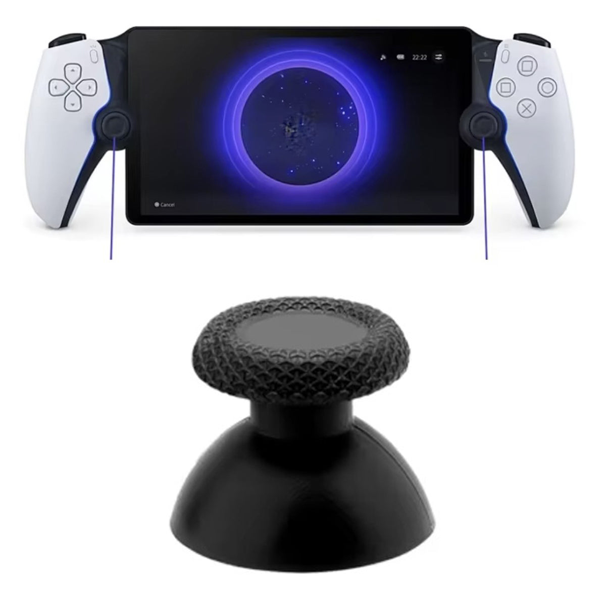 for Sony Playstation Portal - 1x Black Thumb Stick Replacements | FPC
