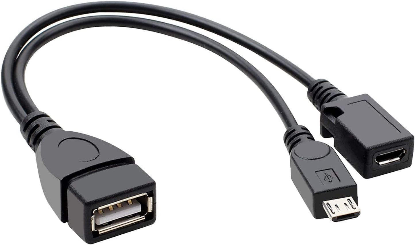 For Amazon Firestick 4K TV - 2in1 Micro USB OTG Adapter Power Cable Splitter HDD