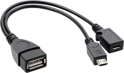 For Amazon Firestick 4K TV - 2in1 Micro USB OTG Adapter Power Cable Splitter HDD