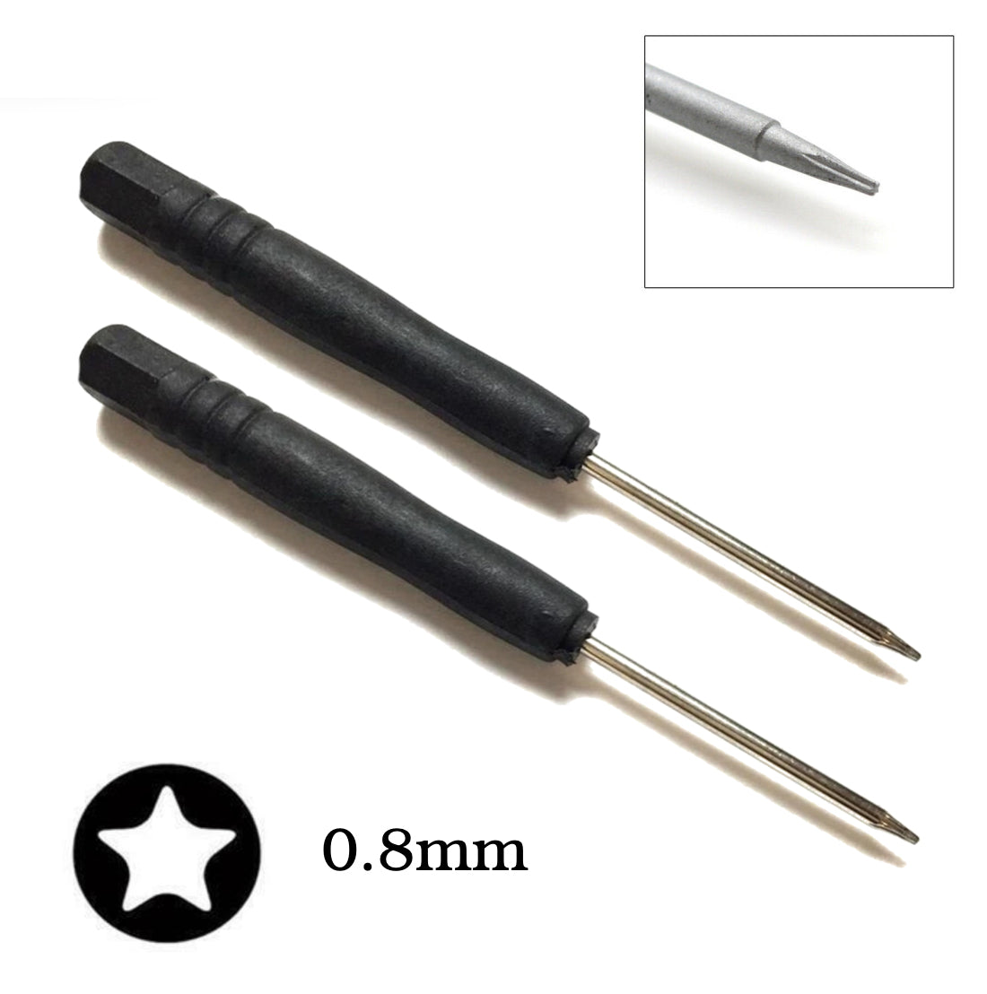 for iPhone 16 15 14 13 12 11 XR - 2x 0.8 Pentalobe Torx Star Screwdriver | FPC