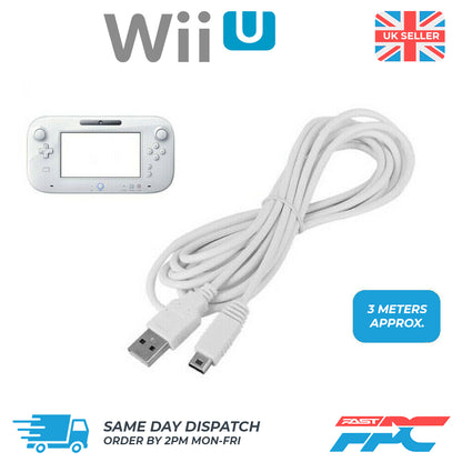 for Nintendo Wii U Gamepad Controller - 3m Long USB Charger Cable Lead | FPC