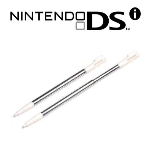 for Nintendo DSi - 2x White Metal Retractable Extendable Stylus Touch Pens | FPC