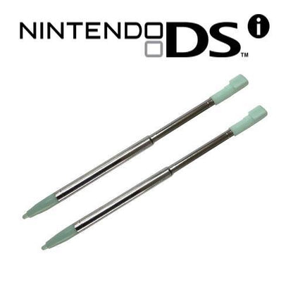 for Nintendo DSi - 2x Ice Blue Turquoise Metal Retractable Stylus Touch Pens