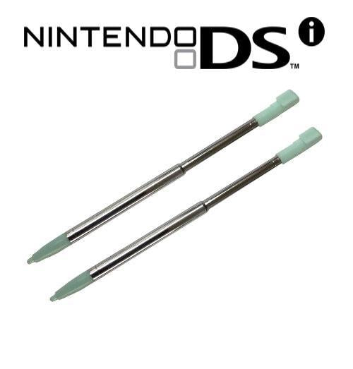 for Nintendo DSi - 2x Ice Blue Turquoise Metal Retractable Stylus Touch Pens