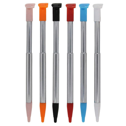 for Nintendo NEW 2DS XL - 6 Multi-Colour Metal Retractable Extendable Stylus Pen