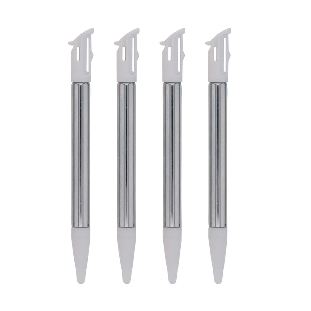 for Nintendo NEW 2DS XL - 4x White Metal Retractable Extendable Stylus Pens FPC
