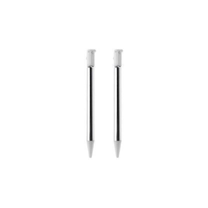 for Nintendo 3DS - 2 White Metallic Retractable Extendable Stylus Pens | FPC