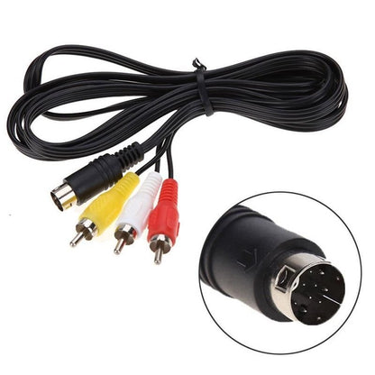 for Sega Mega Drive 2 3 - 1.8m PAL 9 Pin to RCA TV AV Composite Cable Lead | FPC