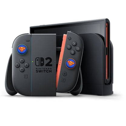 for Nintendo Switch 2 - 2x Superman Silicone Thumb Stick Grip Cover Caps