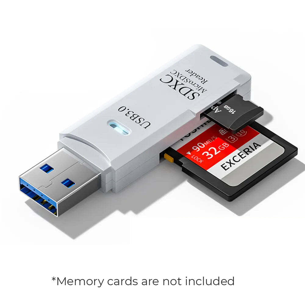 2 IN 1 USB 3.0  Memory Card Reader High Speed Adapter Micro SD SDXC TF