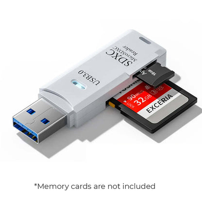 2 IN 1 USB 3.0  Memory Card Reader High Speed Adapter Micro SD SDXC TF