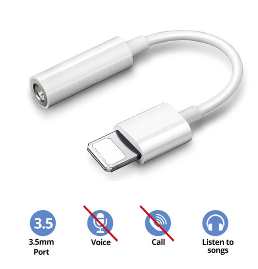 for iPhone 14 13 12 11 XS - 3.5mm Aux Jack to 8 Pin Fast Headphone Adapter Cable