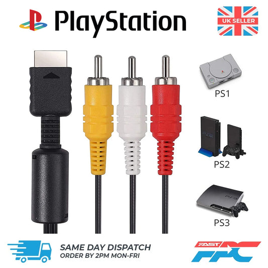 for Sony PS1 / PS2 / PS3 - RCA Audio Video AV Cable TV Lead Composite | FPC