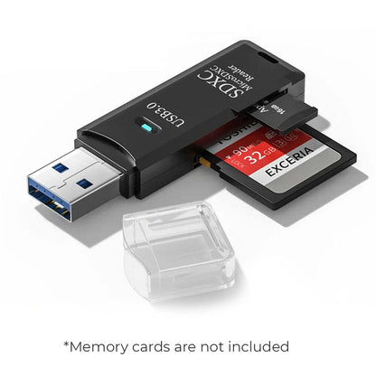 2 IN 1 USB 3.0  Memory Card Reader High Speed Adapter Micro SD SDXC TF