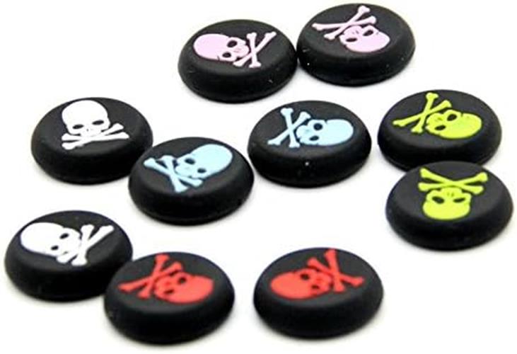 for Xbox Series S|X & PS5 - 2x Skull & Bones Silicone Thumb Stick Grip Covers