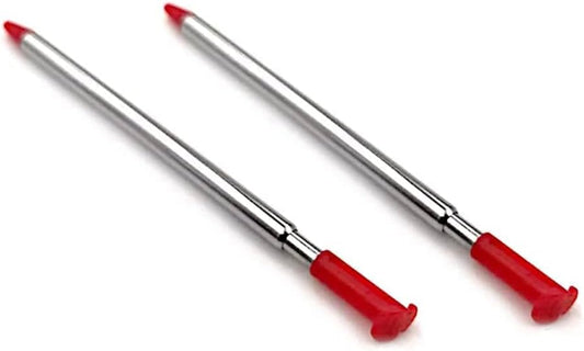 for Nintendo NEW 3DS - 2x Red Metal Retractable Extendable Stylus Pens | FPC